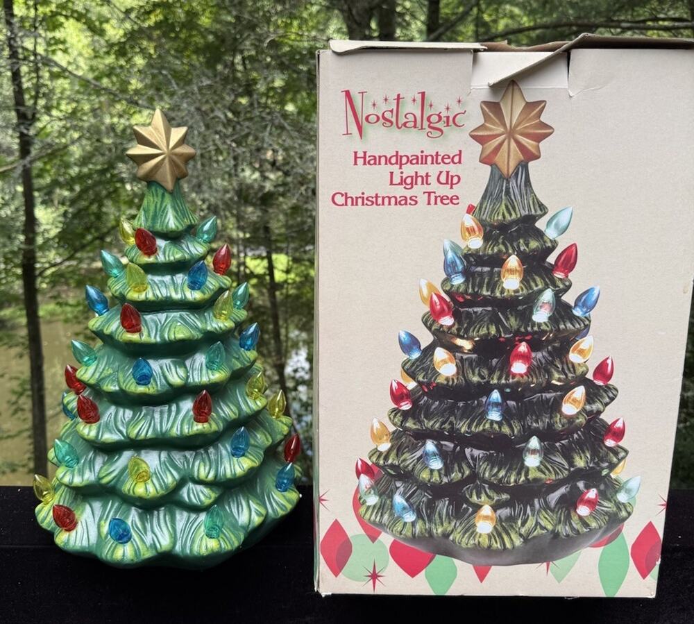 Cracker Barrel Nostalgic Ceramic light up tree 18" Christmas Complete In Box!